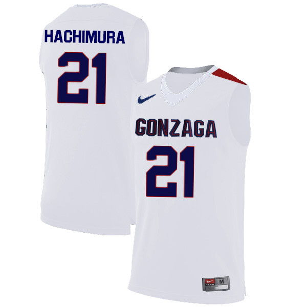 Men #21 Rui Hachimura Gonzaga Bulldogs College Basketball Jerseys-White - Click Image to Close